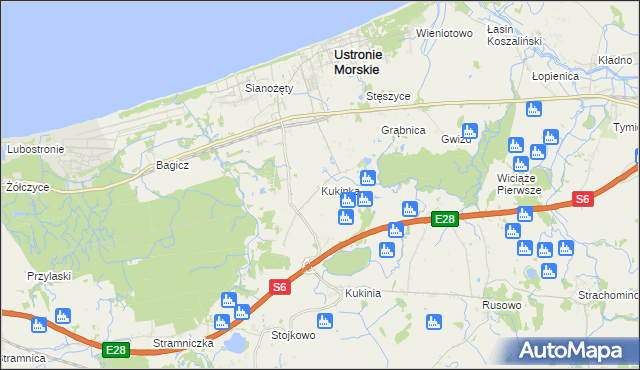 mapa Kukinka, Kukinka na mapie Targeo