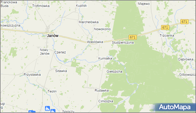 mapa Kumiałka, Kumiałka na mapie Targeo