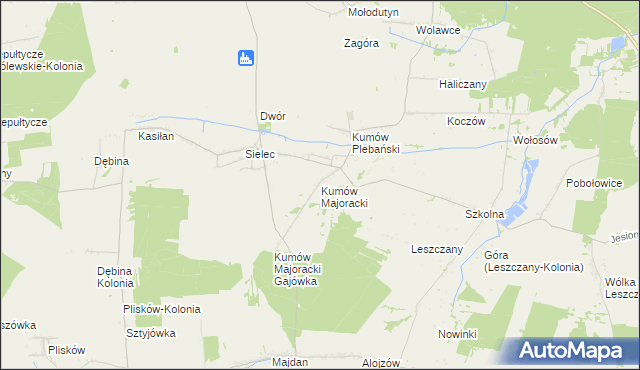 mapa Kumów Majoracki, Kumów Majoracki na mapie Targeo