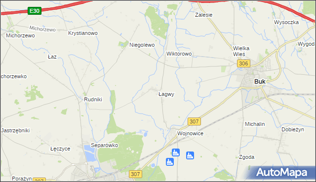 mapa Łagwy, Łagwy na mapie Targeo