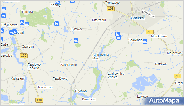 mapa Laskownica Mała, Laskownica Mała na mapie Targeo