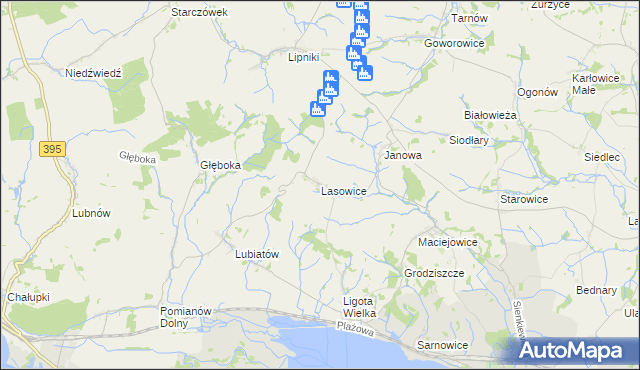 mapa Lasowice gmina Otmuchów, Lasowice gmina Otmuchów na mapie Targeo