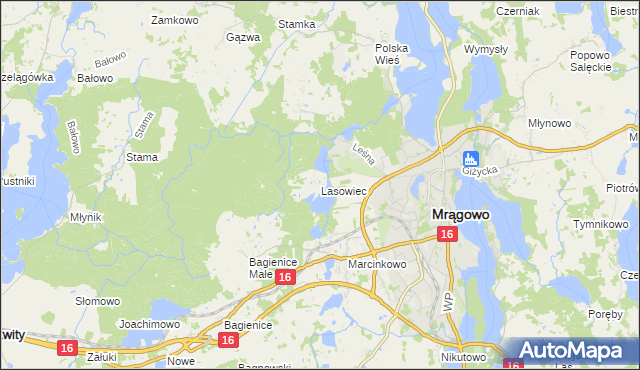 mapa Lasowiec, Lasowiec na mapie Targeo