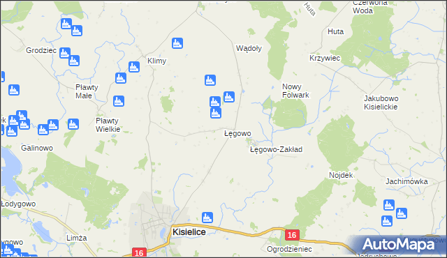 mapa Łęgowo gmina Kisielice, Łęgowo gmina Kisielice na mapie Targeo
