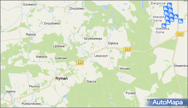 mapa Leszczyn, Leszczyn na mapie Targeo
