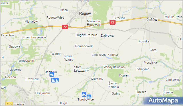 mapa Leszczyny-Kolonia, Leszczyny-Kolonia na mapie Targeo