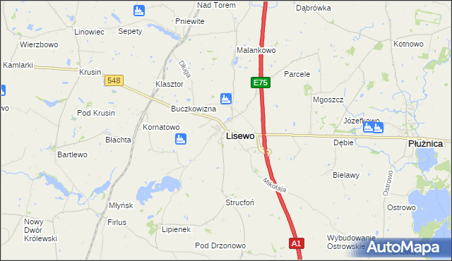 mapa Lisewo powiat chełmiński, Lisewo powiat chełmiński na mapie Targeo