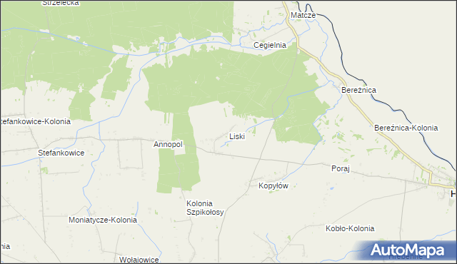 mapa Liski gmina Horodło, Liski gmina Horodło na mapie Targeo