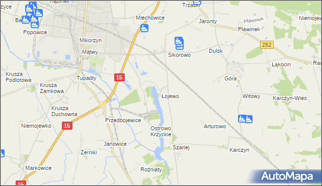 mapa Łojewo gmina Inowrocław, Łojewo gmina Inowrocław na mapie Targeo