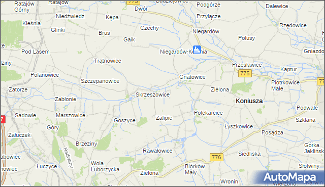 mapa Łososkowice, Łososkowice na mapie Targeo