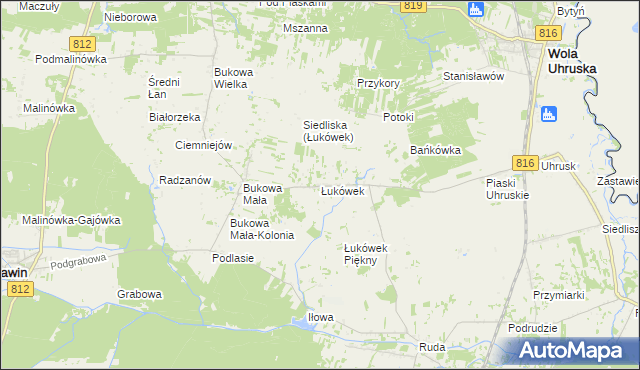 mapa Łukówek, Łukówek na mapie Targeo