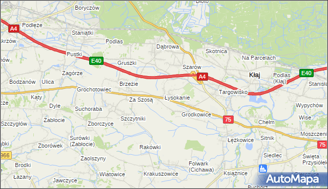 mapa Łysokanie, Łysokanie na mapie Targeo