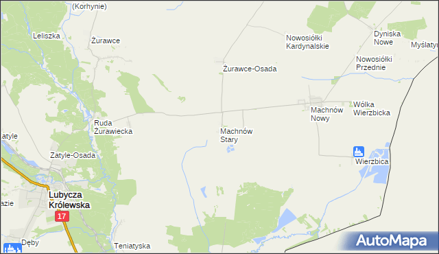 mapa Machnów Stary, Machnów Stary na mapie Targeo