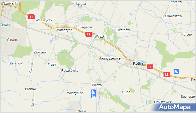 mapa Magnuszewice, Magnuszewice na mapie Targeo