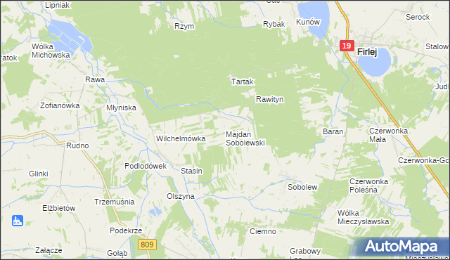 mapa Majdan Sobolewski, Majdan Sobolewski na mapie Targeo