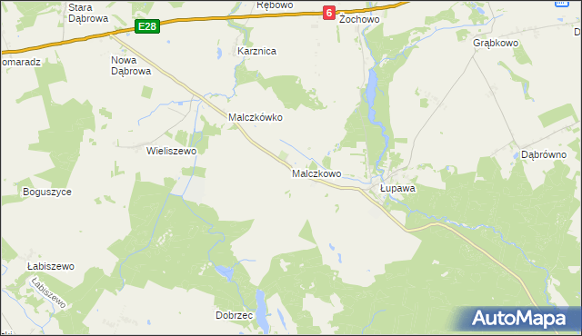 mapa Malczkowo, Malczkowo na mapie Targeo