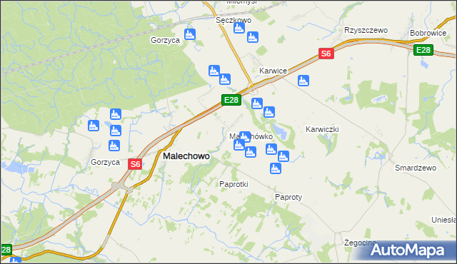 mapa Malechówko, Malechówko na mapie Targeo