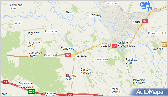 mapa Mariampol gmina Kościelec, Mariampol gmina Kościelec na mapie Targeo