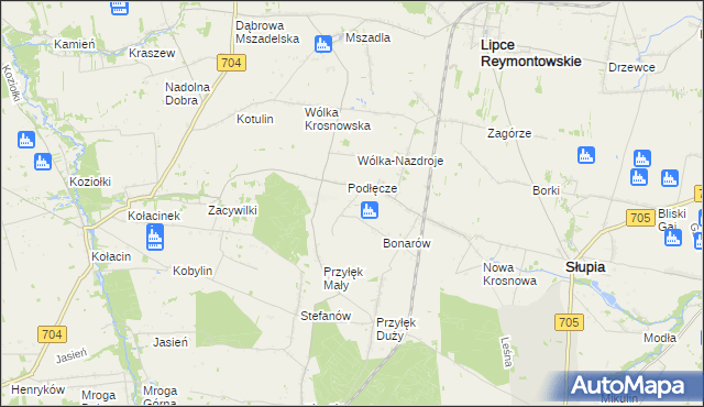 mapa Marianów gmina Słupia, Marianów gmina Słupia na mapie Targeo