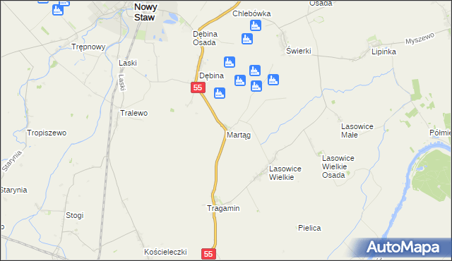 mapa Martąg, Martąg na mapie Targeo