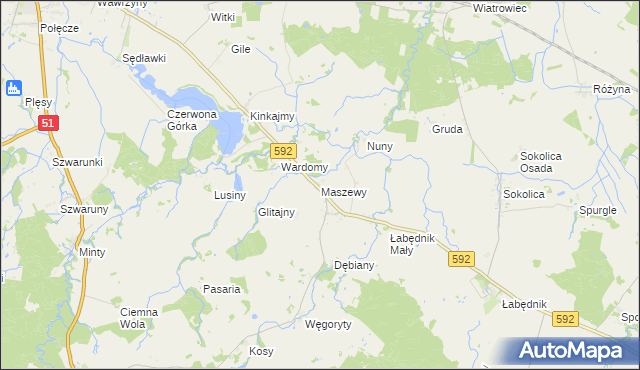 mapa Maszewy, Maszewy na mapie Targeo