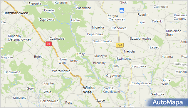 mapa Maszyce, Maszyce na mapie Targeo