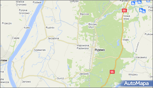 mapa Mątowskie Pastwiska, Mątowskie Pastwiska na mapie Targeo