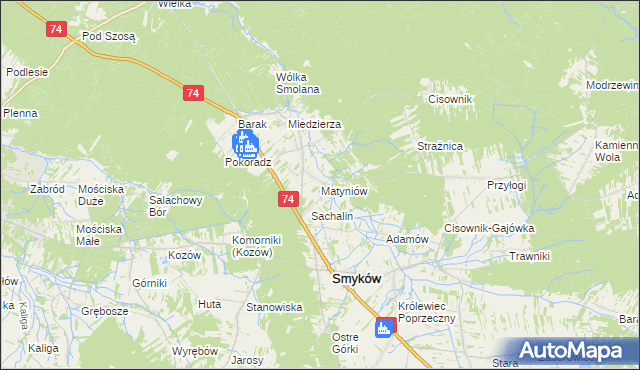 mapa Matyniów, Matyniów na mapie Targeo