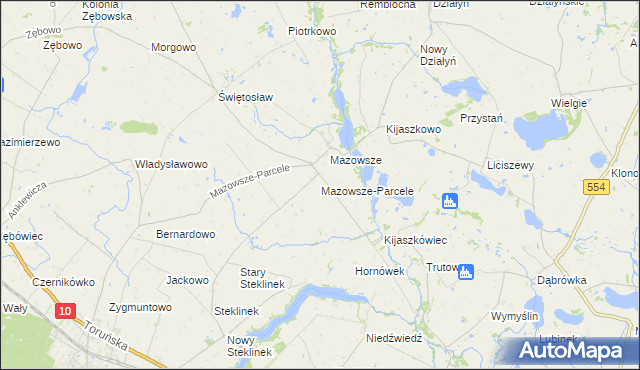 mapa Mazowsze-Parcele, Mazowsze-Parcele na mapie Targeo