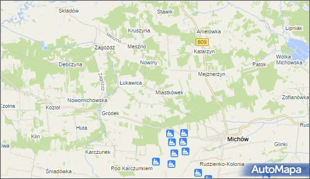 mapa Miastkówek, Miastkówek na mapie Targeo