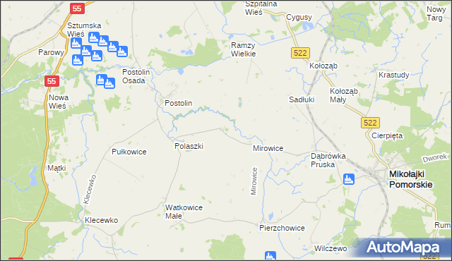 mapa Michorowo, Michorowo na mapie Targeo