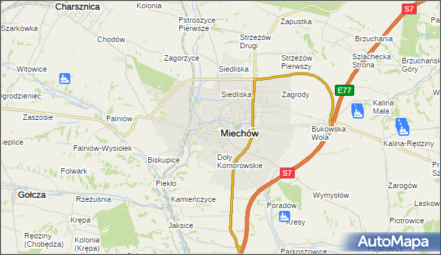 mapa Miechów, Miechów na mapie Targeo