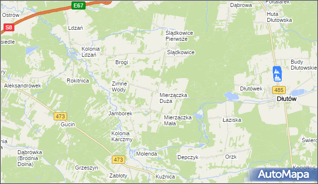 mapa Mierzączka Duża, Mierzączka Duża na mapie Targeo