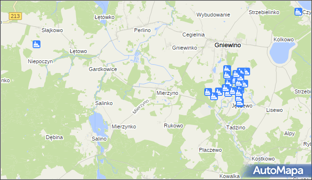 mapa Mierzyno, Mierzyno na mapie Targeo