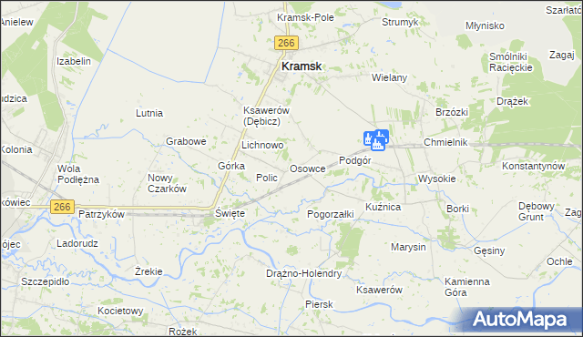 mapa Milin gmina Kramsk, Milin gmina Kramsk na mapie Targeo