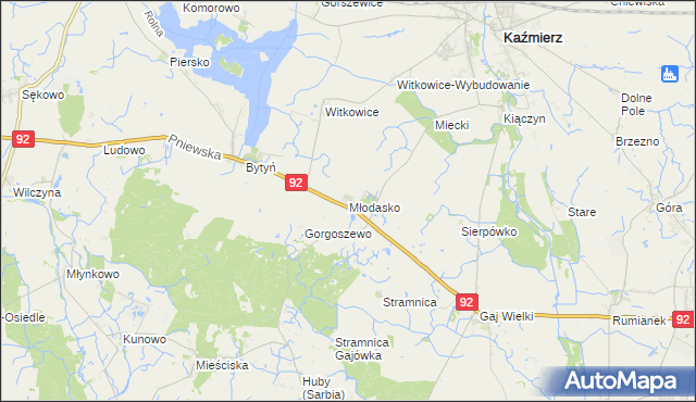 mapa Młodasko, Młodasko na mapie Targeo