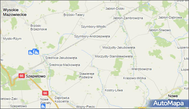 mapa Moczydły-Stanisławowięta, Moczydły-Stanisławowięta na mapie Targeo