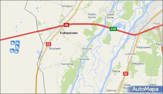 mapa Moczyły, Moczyły na mapie Targeo