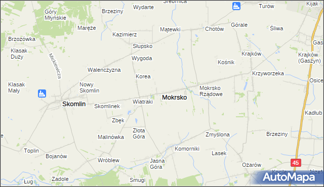 mapa Mokrsko, Mokrsko na mapie Targeo