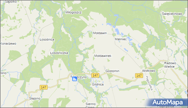 mapa Mołdawinek, Mołdawinek na mapie Targeo