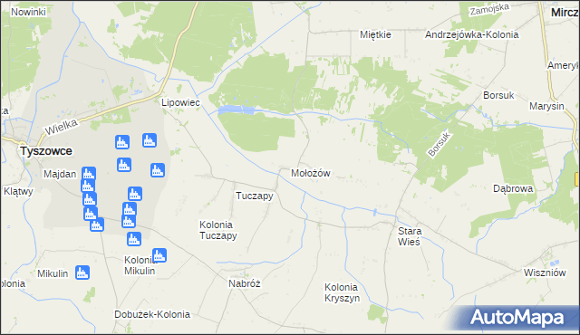 mapa Mołożów, Mołożów na mapie Targeo