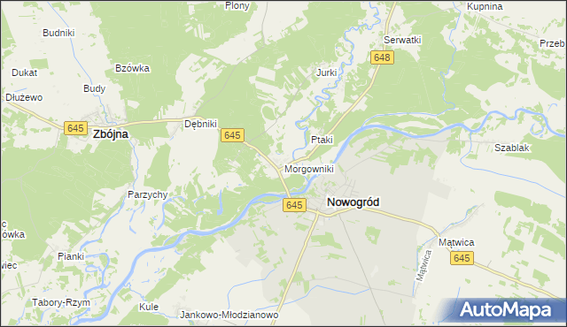 mapa Morgowniki, Morgowniki na mapie Targeo