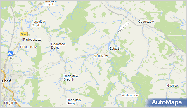 mapa Mściszów, Mściszów na mapie Targeo