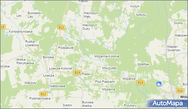 mapa Mszanna-Kolonia, Mszanna-Kolonia na mapie Targeo