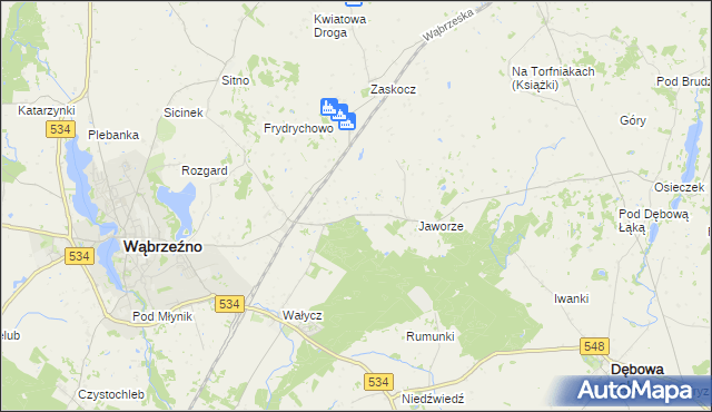 mapa Myśliwiec, Myśliwiec na mapie Targeo