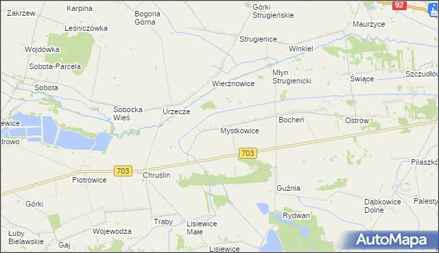 mapa Mystkowice, Mystkowice na mapie Targeo