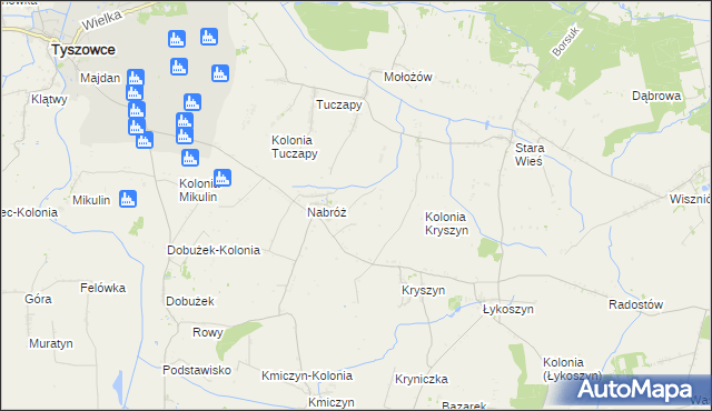 mapa Nabróż-Kolonia, Nabróż-Kolonia na mapie Targeo