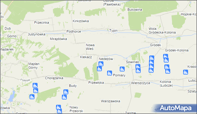 mapa Nedeżów, Nedeżów na mapie Targeo