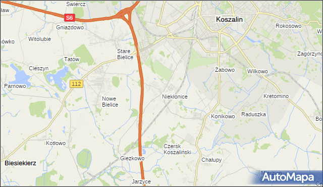 mapa Niekłonice, Niekłonice na mapie Targeo