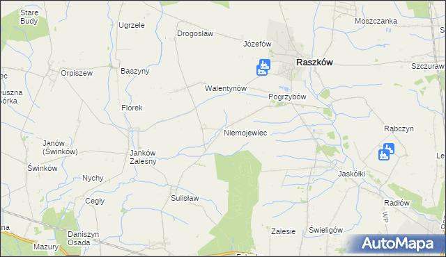 mapa Niemojewiec, Niemojewiec na mapie Targeo